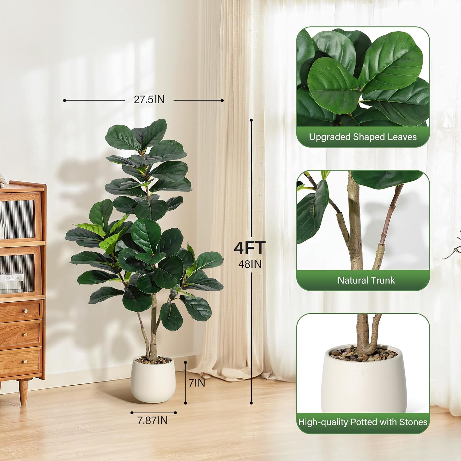 4 ft Fiddle Leaf Fig Tree Arti - đánh giá và giá Ficus Lyrata Tree